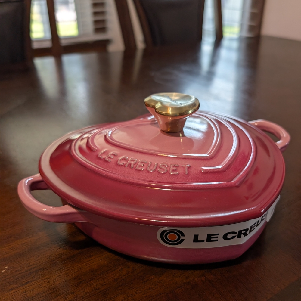 Le Creuset Berry Pink Heart Cocotte - L'Amour Cookware Collection